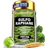 Healthbiotics Sulforaphane Supplement Organic Broccoli Sprouts | Stabilized Sulforaphane from Broccoli Florets & Seeds | Organic Sulfur Supplements 120 Pills | 1 Pack