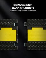 CREWORKS 3 Pack 2 Channel Rubber Cable Protector Ramp 5t/11000lbs Heavy Duty view 7
