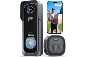 BOIFUN Video Doorbell Camera Wireless – No Subscription Required, 2K HD, 166° Wide View, HDR Night Vision, Motion Alerts, Two