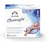 Amazon Brand - Mama Bear Overnight Baby Diapers with Leak Protection and Skin Protection, Fragrance-Free, Size 5, 62 Count, Maximum Absorbency
