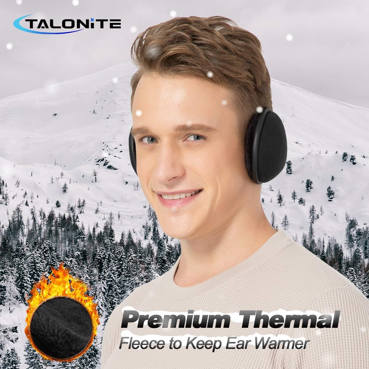 TALONITE Winter Ear Muffs (1 Pack/ 2 Pack/ 3 Pack) for Men & Women - Foldable Fleece Ear Warmers - Pefer for Outdoor Cycling Running Skiing - Behind The Head Earmuffs : Sports & Outdoors