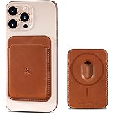 Belemay Strong Magnetic Wallet Compatible with Magsafe, Luxury Minimal Card Holder for 1-2 Cards, Premium Full-grain Smooth Leather Compatible with iPhone 17/16/15/14/13/12 series&MagSafe cases, Brown