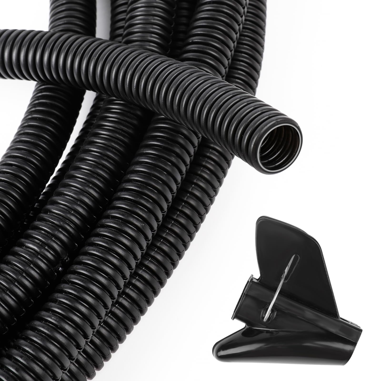 30 FT Loom 1/2 Inch, Split Wire Loom Tubing Conduit, Wire Protector Tubing Black