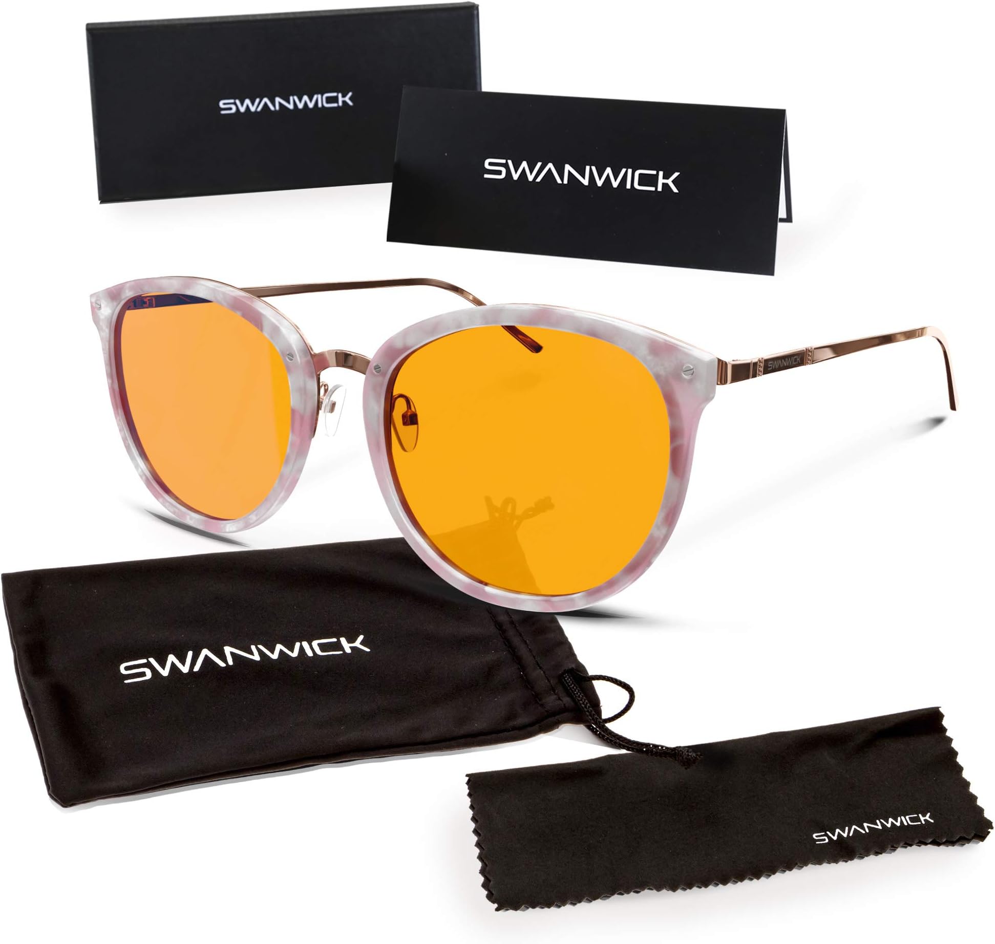 Swannies Blue Light Blocking Glasses for Women by Swanwick for Better Sleep-Computer Glasses Relieve Eye Strain Headaches Fatigue and Increase Productivity