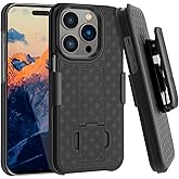 Fingic Compatible with iPhone 14 Pro Case, iPhone 14 Pro 5G Holster Case Combo Shell Slim Rugged Case with Kickstand Swivel Belt Clip Holster Shockproof Cover for iPhone 14 Pro 5G 6.1 inch, Black