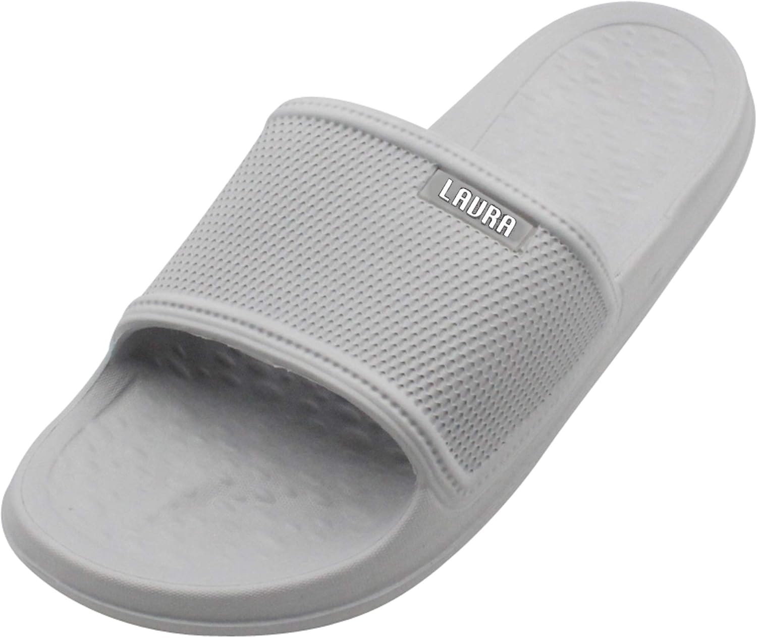 women's matelassé rubber slide