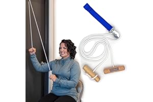 RangeMaster Econo Ranger Shoulder Pulley │ Physical Therapy Exercises │ Aids in Recovery and Rehabilitation │ Increases Mobility │ Wooden Handles for Comfort │ Web Strap Door Attachment