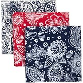 Bandana 3-Pack - Made in USA For 70 Years - Sold by Vets - 100% Cotton - Sewn Edges