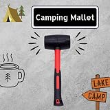 Toolzone 32oz Rubber Mallet Fibreglass Handle Non-Slip Grip Red Black view 2