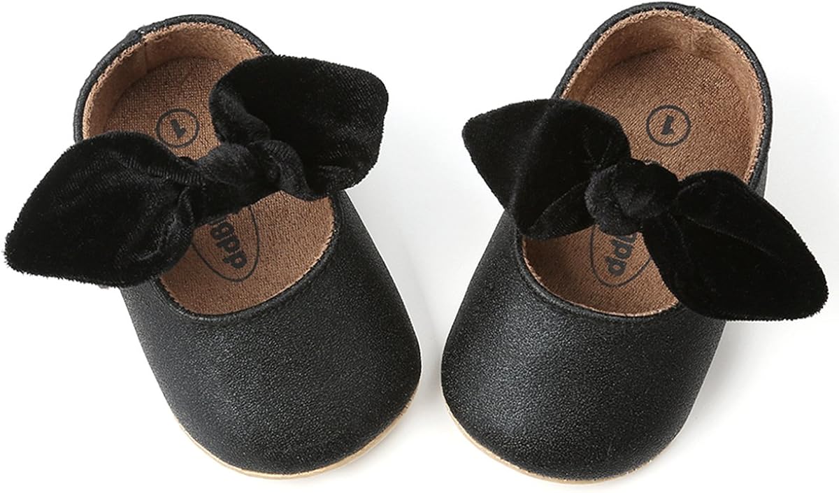 OAISNIT Baby Girl Shoes Mary Jane Flats Anti-Slip Princess Wedding Dress Infant Girl Soft Lightweight Crib Shoes