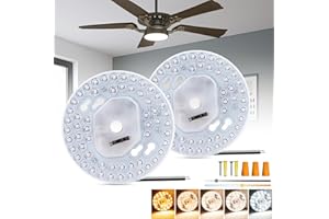 Bonlux Ceiling Fan LED Light Replacement, 5.11 inch 18W 5CCT 2700K 3000K 3500K 4000K 5000K Dimmable, Ceiling Fan LED Light Kit, Led Light Engine Retrofit Kit for Ceiling Flush Light, 2-Pack
