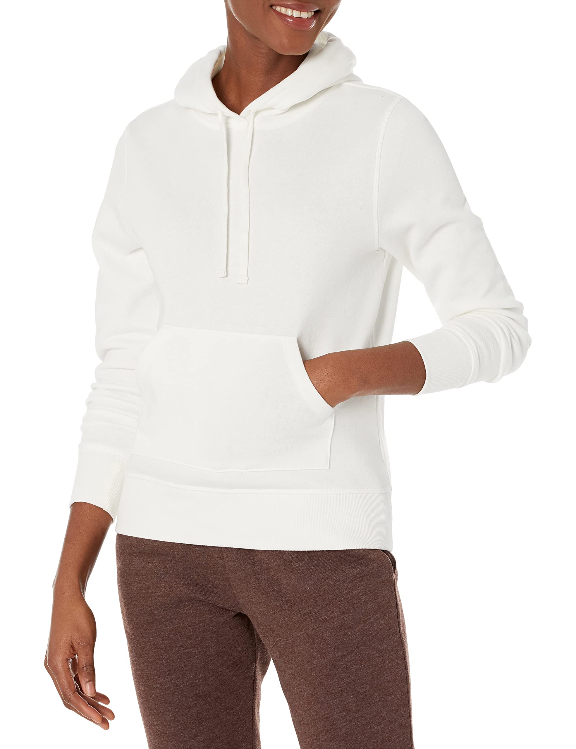 Photo 1 of Amazon Essentials Women's Regular-Fit Fleece Pullover Hoodie (Available in Plus Size), White, X-Small