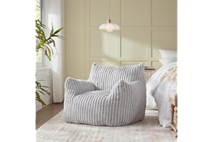 Achicsofar Giant Bean Bag Chairs, Large Comfy Fuzzy Bean Bag Sofa Chair with Filling Big Faux Fur Beanbag Armchair for Bedroo