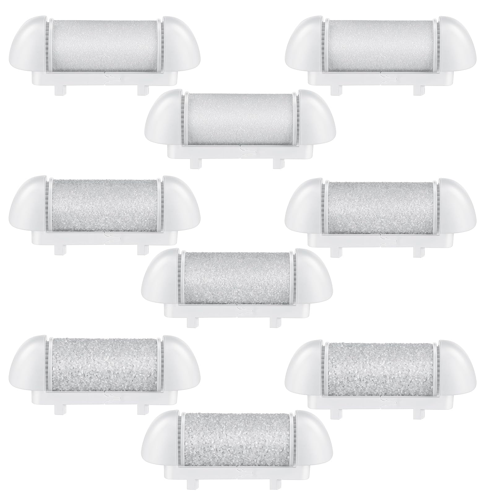 Photo 1 of 9 Pcs Different Replacement Roller Head for Electric Callus Remover Feet Pedicure Kit Care Foot Roller Refills Extra Coarse Regular Coarse Pedicure Tools for Dead Skin(White)