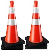 Traffic Cones 28 inch 6 Pack Heavy Duty Safety