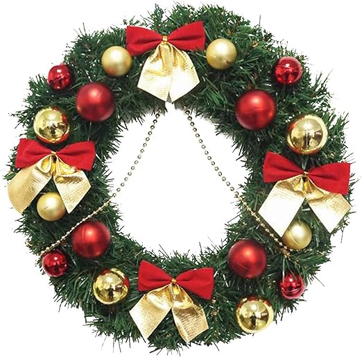 Amazon Co Jp ガーランドアレンジメントクリスマスオーナメントクリスマスリース装飾花輪30cm弓クリスマスの飾りdecoracionオガル クリスマスリース Color B ホーム キッチン