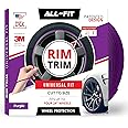 All-Fit Automotive Rim Trim – Durable DIY Car Exterior Accessories for Curb Rash Protection – Fits Up to Four 24” Wheels – Flexible, Durable Wheel Rim Protector (3/8″ width/Purple)