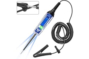 WINAMOO Upgraded 3-72V Automotive Circuit Tester with Voltmeter, Heavy Duty LCD Backlight Display Test Light with 140 Inch Extended Wire & Illumination, Bidirectional DC Voltage Tester Electric Light Test Pen