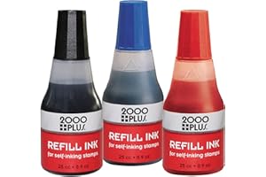 2000 PLUS Ink Refill for Self-Inking Stamps and Stamp Pads, Red, 0.9oz (032960)
