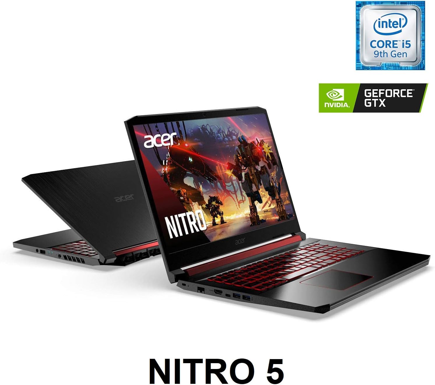 Acer Nitro 5 Gaming Laptop, 9th Gen Intel Core i5-9300H, NVIDIA GeForce GTX 1650, 15.6" Full HD IPS Display, 8GB DDR4, 256GB NVMe SSD, Wi-Fi 6, Backlit Keyboard, Alexa Built-in, AN515-54-5812: Computers & Accessories