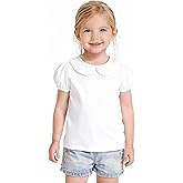 ZFZDRen 12M-12Y Toddler Baby Girls Ruffle Collar Blouse Kids Girl Solid Color T-Shirts Casual Tee Tops