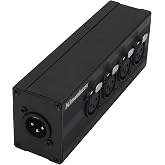 Kinweistex XLR 4 Female to 1 Male Splitter Box 4-IN-1-OUT Balance Y Splitter Audio Converter for Mixer Microphones