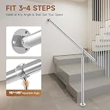CO-Z Stainless Steel Handrail 120x90 cm Indoor Outdoor 3-4 Steps view 2