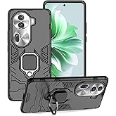 WRTBS Phone Case for Oppo Reno 11 Pro 5G Case Heavy Duty Dual Layer Military Grade Shockproof Protective Cover with Magnetic Ring Kickstand - Black