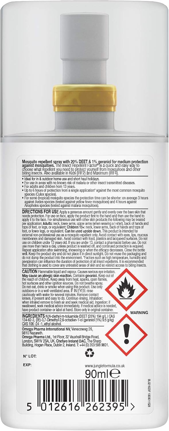 Jungle Formula Medium Protect Insect Repellent (90ml Spray Bottle), 90 ml (Pack of 1) - Image 3