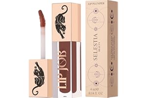 SELESTIA BEAUTY Lip Plumper Gloss – Lip Job – Glossy Finish, Hydrating & Smoothing Formula, 0.14 fl oz (Keep Me Satisfied)