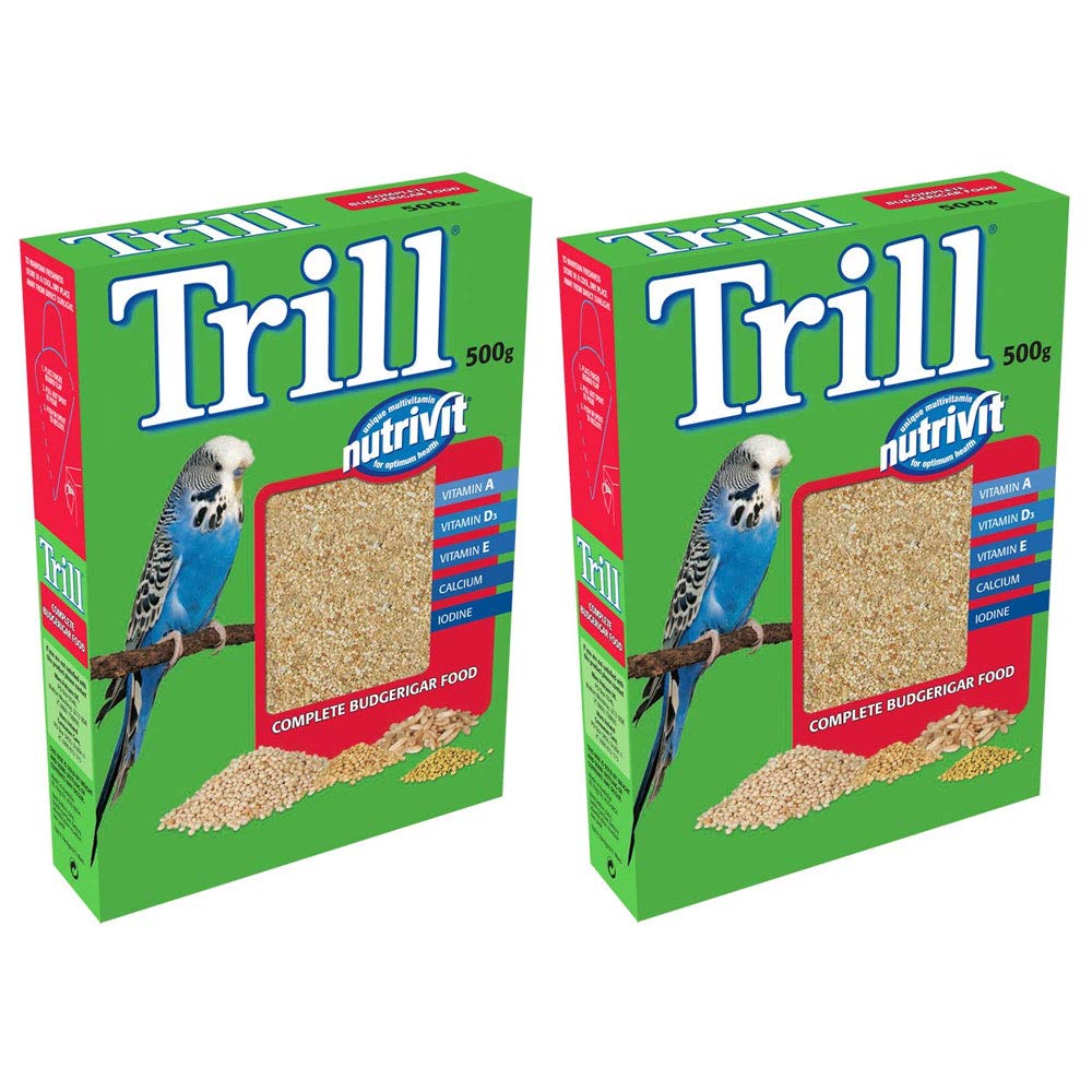 Bird Supplies Trill Nutrivit Complete Budgie Food With Vitamins 500g (2 Pack)