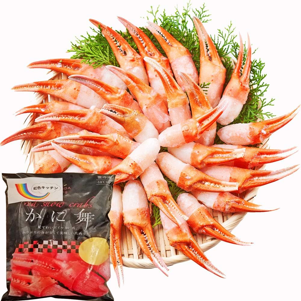 Amazon Amazon限定ブランド 国産 ボイル 紅ズワイガニ カニ爪 ポーション 蟹爪 カニポーション カニボイル 国内加工 虹色キッチン 500g 虹色キッチン カニ 通販