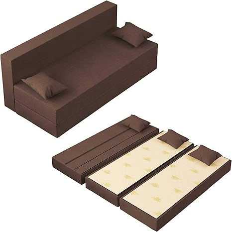 baldiflex sofa cama de 3 plazas espuma viscoelastica modelo tretris confortable funda extraible y lavable color seppia