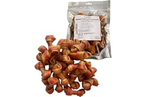 DOGCHEWZ™ Rawhide Free Knotted Bone Peanut Butter Small Dog Chew Treats 2.5" (24 Ct/Bag) - Chicken Flavor - Gluten Free