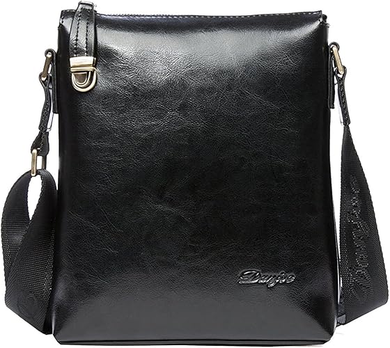 Amazon Danjue 本物 正規品 牛革本革製 縦型 ファッションのメンズショルダーバッグ 斜めがけバッグ メンズ レザー 特価 黒 ２サイズ 通勤 カジュアルバッグ 小さい 8007 1 Nisyakuショップ本革製品 ショルダーバッグ