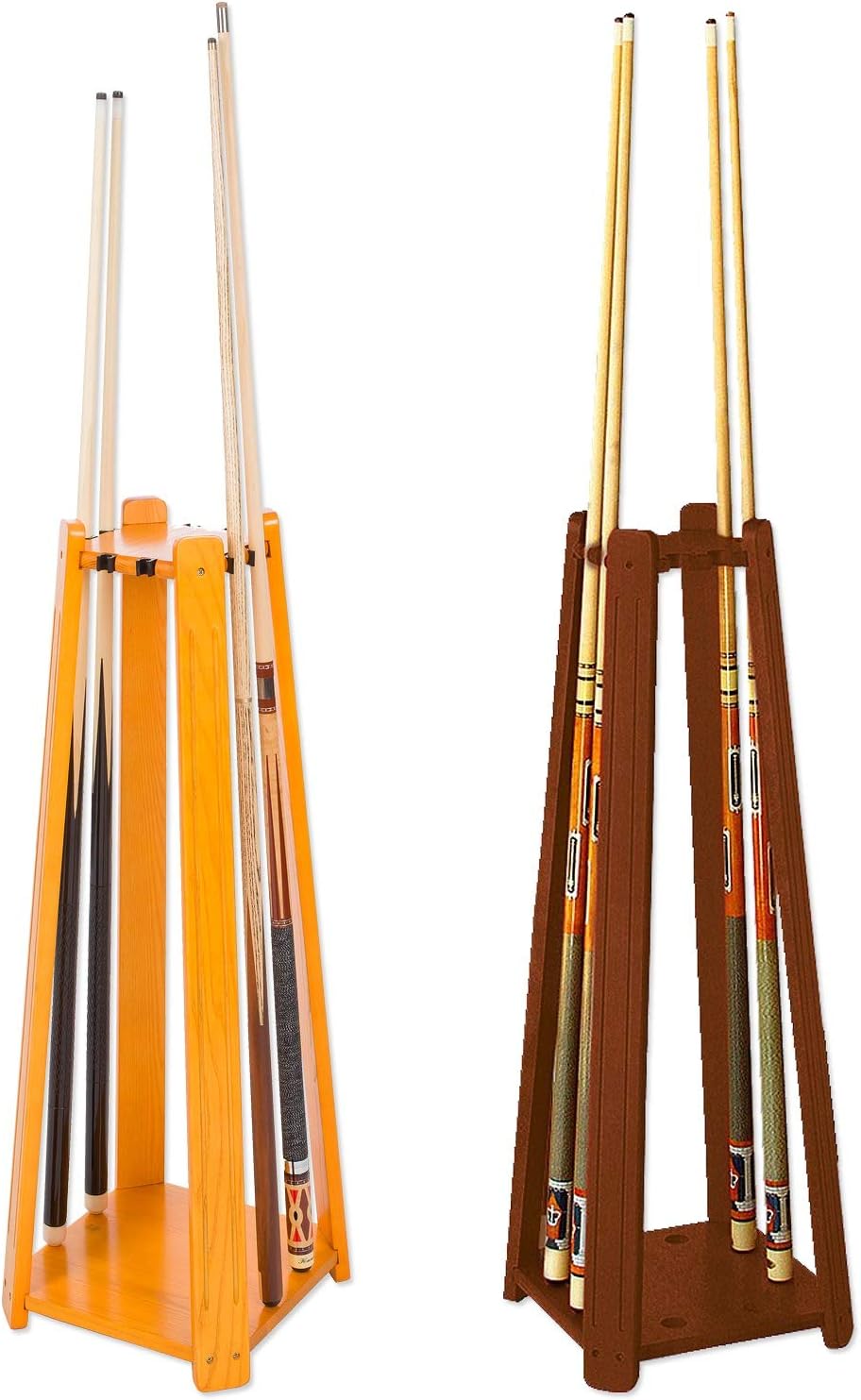 DINHEAROM Billard Queue Ständer Massivholz - Wandmontiert Mit 4 Fächern