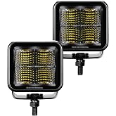 Go Rhino Xplor Lighting: Blackout Series 2x2 LED Cube Flood Light Kit (Pair) | Surface Mount (Threaded Stud Mount) Aluminum, Black | 750200321FCS