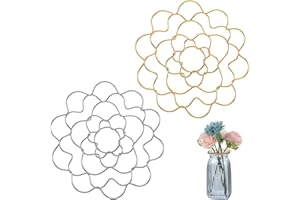 Classicseali 2pcs Flower Arrangement Holder,4 inch Floral Grid for Vase Bendable,Symmetrical Design,Smooth Lines Metal Wire Stem Holders for Flowers for Vasee Stems Bouquet Plant Fixation,Gold,Silver