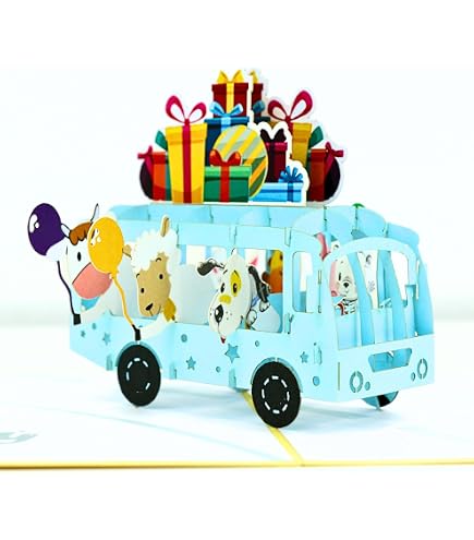 Amazon.com : POP CARD EXPRESS Pop Up School Bus Card, 3D School