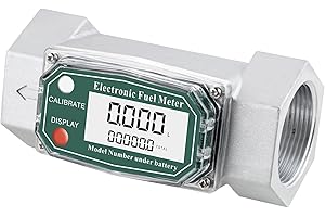 Epidioxi Turbine Flow Meter Electronic Digital Flow-meter Aluminum Alloy Liquid Water Diesel Gasoline Methanol Kerosene Oil (1.5 inch meter)