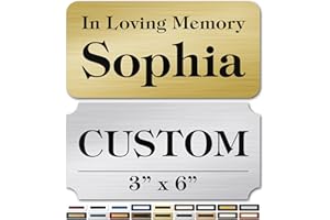 Engraved Name Plate, Personalized Name Plaque - 3x6 Inch, 18 Colors, 4 Corner Styles, 12 Fonts Styles, 5 Mounting Options - M