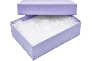 THEDISPLAYGUYS FOR YOUR MODERN LIVING The Display Guys - 25-pack #32 Cotton Filled Cardboard Kraft Paper Jewelry Boxes Gift Cases - Light Lavender (3.3" x 2.3" x 1.0")
