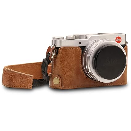 MegaGear MG1603 Leica D-Lux 7 Ever Ready Echtleder Kamera-Halbtasche mit Trageriemen - Schwarz