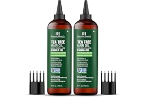 Botanic Hearth Hair Oil for Hair Growth | Strengthening Dry, Frizzy, Damaged Hair & Scalp Treatment | No Parabens or Harmful Sulfates | All Hair Types | Tea Tree Hair Oil - 6.7 Fl Oz (2 Pack)