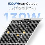 ECO-WORTHY 130W 12V Monocrystalline Semi-Flexible Solar Panel RV Boat Roof view 2