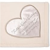 Pavilion Gift Company The Comfort Blanket 19514 Faith Hope Plush Throw Blanket, White, 50 Inch x 60 Inch