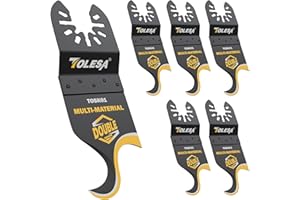 TOLESA Oscillating Multi tool Hook Knife Blade, 5 PCS Multitool Saw Blades for Cutting Soft Materials Roofing Shingles, PVC Floor Carpet, Cardboard