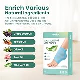 Welnove Moisturizing Heel Socks 2 Pairs Aloe Gel Lining Foot Care view 5