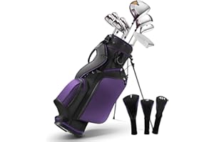 BODIOO Golf Clubs Womens Golf Clubs Golf Club Set with Head Cover Stand Bag Includes #1 Driver & #3 Fairway Wood & #4 Hybrid & #7#8#9#P Irons