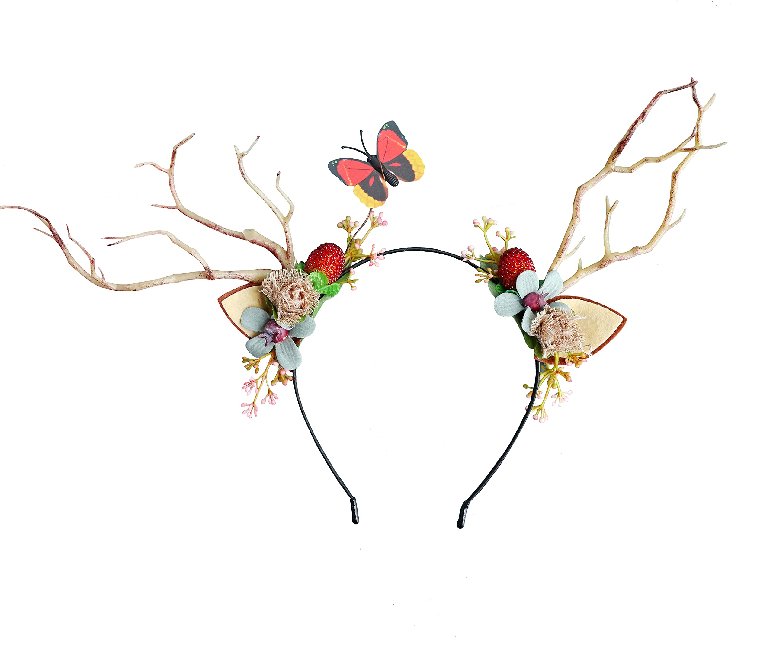 Brikuinr Deer Hairband Cat Ear Headband Flower Headband for Party Cosplay Costume